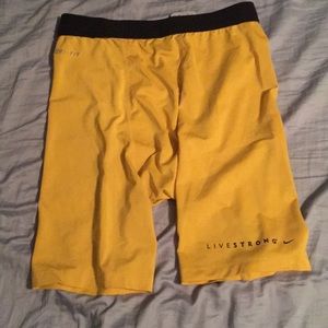Gold Nike Livestrong Compression Shorts